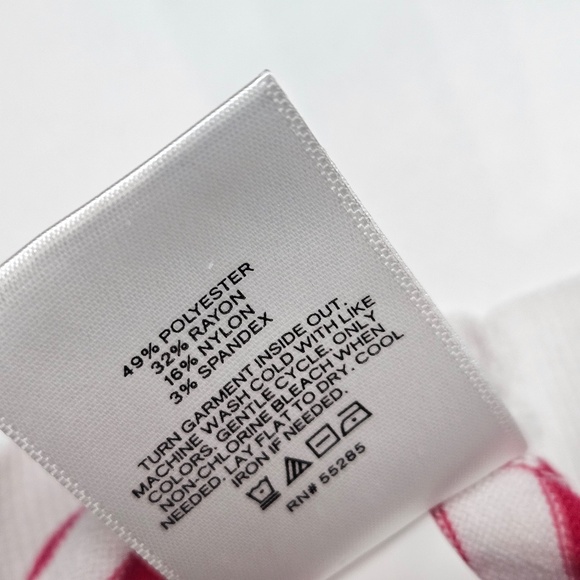 Express Sweater Womens XS White Pink Striped Short Sleeve Dolman Banded Hem Knit - Picture 7 of 7